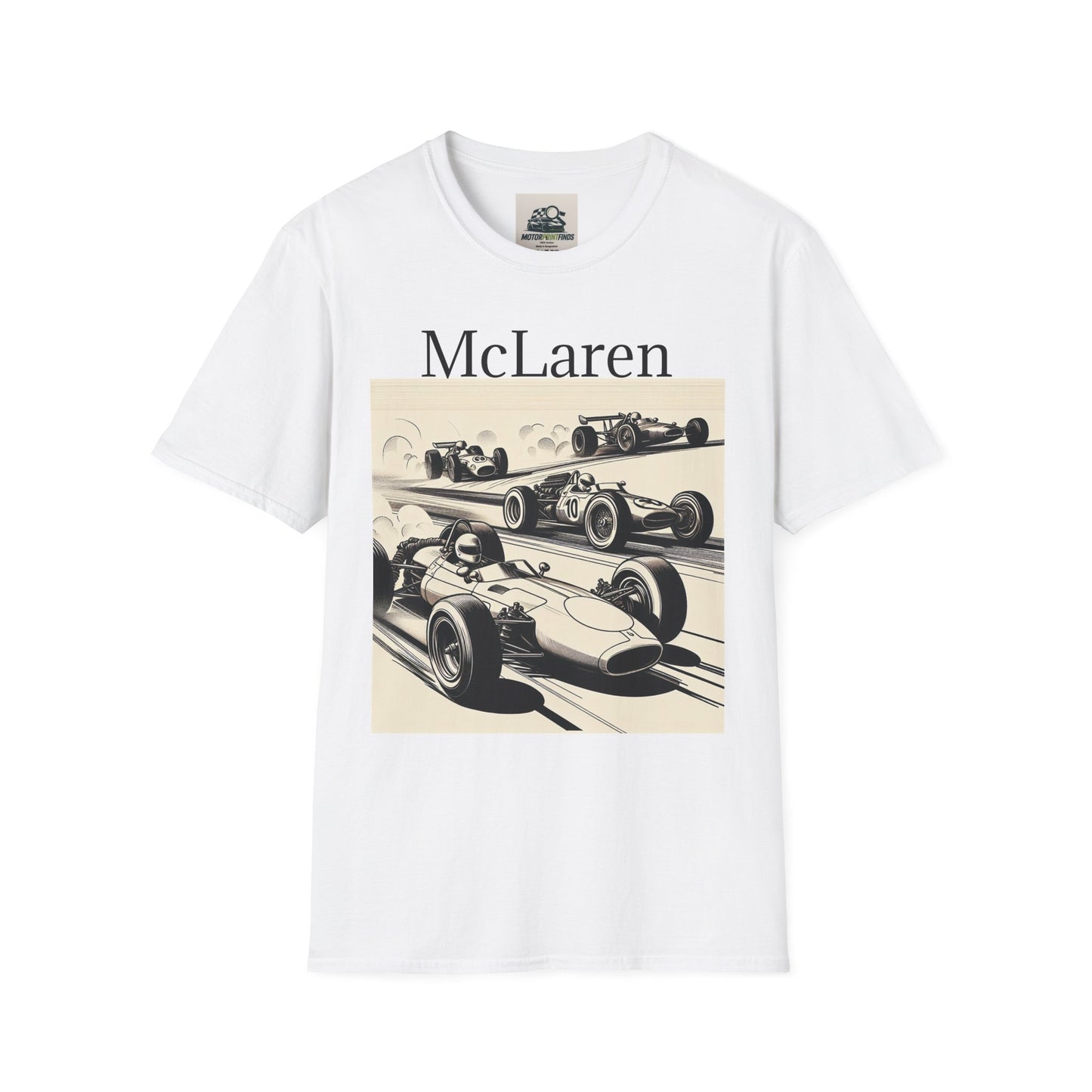 Vintage McLaren Racing T-Shirt, Car Enthusiast Gift, Unisex Softstyle Tee, Motorsport Apparel, Father's Day Gift