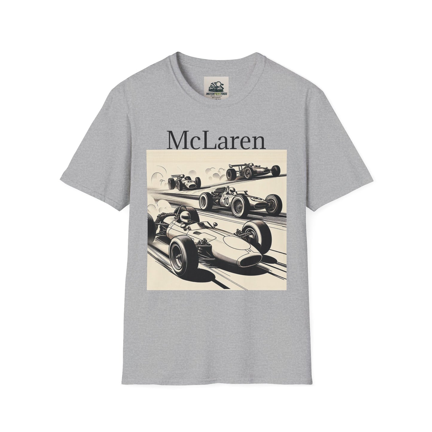 Vintage McLaren Racing T-Shirt, Car Enthusiast Gift, Unisex Softstyle Tee, Motorsport Apparel, Father's Day Gift