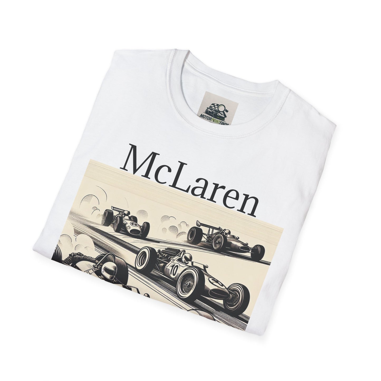Vintage McLaren Racing T-Shirt, Car Enthusiast Gift, Unisex Softstyle Tee, Motorsport Apparel, Father's Day Gift
