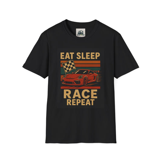Racing Enthusiast T-Shirt - Eat Sleep Race Repeat