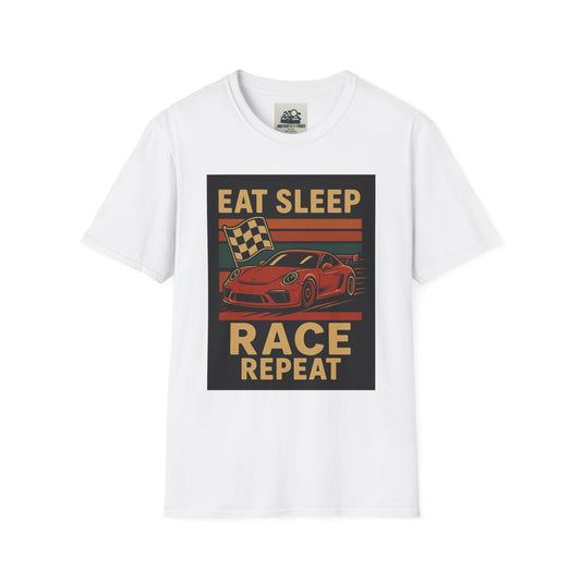 Racing Enthusiast T-Shirt - Eat Sleep Race Repeat
